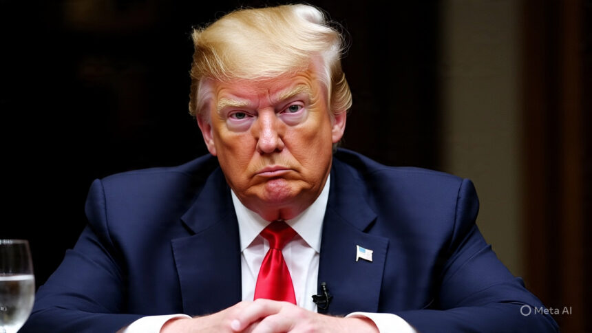 President Donald Trump delivers a speech at a rally while announcing new trade tariffs – Trump warns of 35% tariffs.