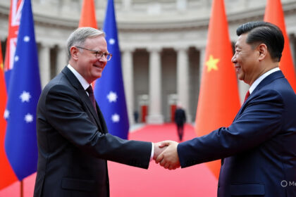 Australian Prime Minister Anthony Albanese meeting Chinese President Xi Jinping during official visit to Beijing, part of the Australian PM Visits China diplomatic mission.