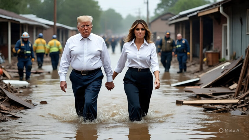 Trump Inspects Storm Damage homes in Kerrville, Texas – Trump inspects storm damage