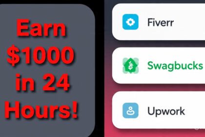 A Pakistani student Online Earning through Fiverr, Swagbucks, and ySense platforms with a laptop at home.